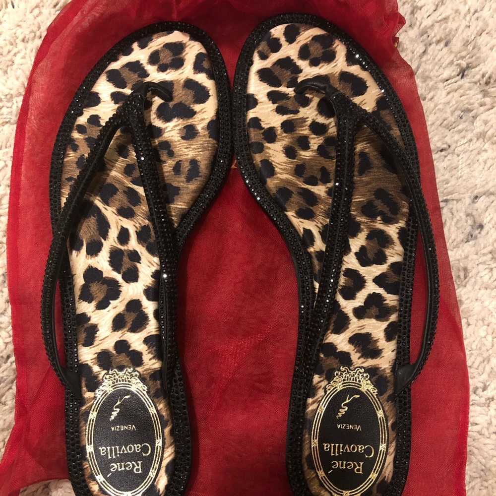Brand new Rene Caovilla black studded sandals 38.5